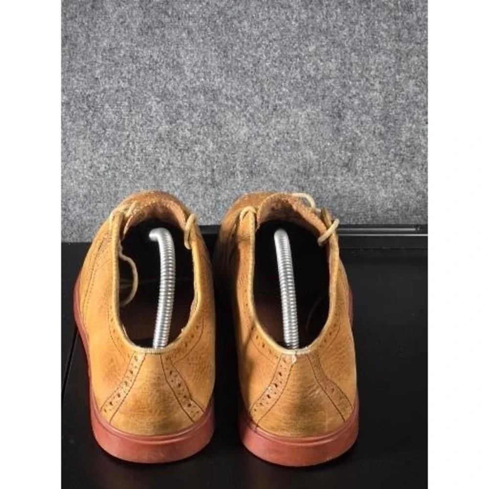 Polo Ralph Lauren Orrick Wing Tip Tan Leather Oxford Shoes Men 9.5 D Preppy Work